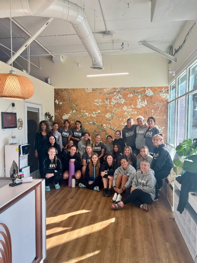 A corporate yoga session led by Kosha 5