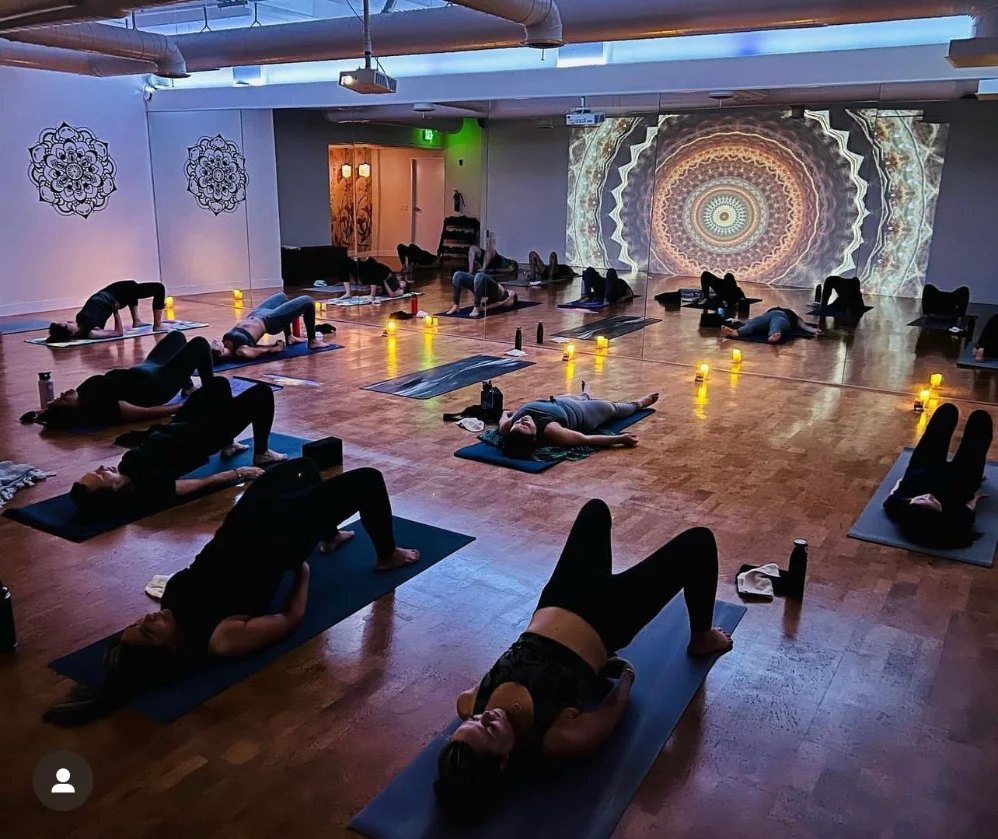 Inside the practice room at Kosha 5 Yoga Studio
